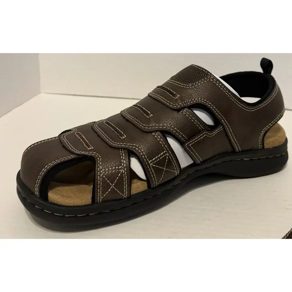 Men’s Dockers Searose Fisherman Brown Sandals 7M Memory Foam Insoles NEW